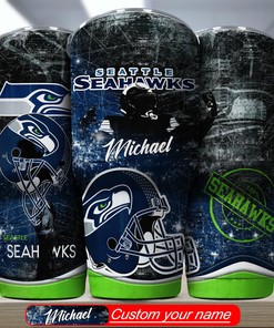 Seattle Seahawks Custom Name Tumbler - Customizable Seattle Seahawks Custom Name Tumbler for Personalized Style
