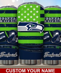 Seattle Seahawks Custom Name Tumbler - Personalized Seattle Seahawks Custom Name Tumbler for Tailgate Parties
