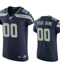 Seattle Seahawks Custom Navy 100th Season Vapor Elite Jersey