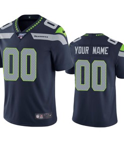 Seattle Seahawks Custom Navy 100th Season Vapor Limited Jersey