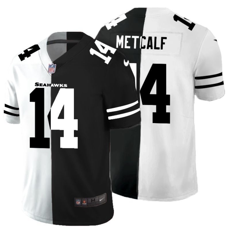 Seattle Seahawks Dk Metcalf #14 Nfl 2020 Black And White Jersey