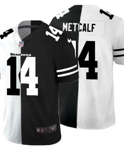 Seattle Seahawks Dk Metcalf #14 Nfl 2020 Black And White Jersey