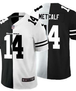 Seattle Seahawks Dk Metcalf #14 Nfl 2020 Black And White Jersey