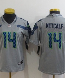 Seattle Seahawks Dk Metcalf #14 Nfl 2020 Grey Womens Jersey