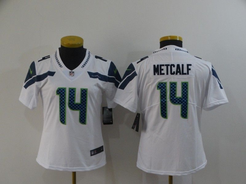 Seattle Seahawks Dk Metcalf #14 Nfl 2020 White Womens Jersey