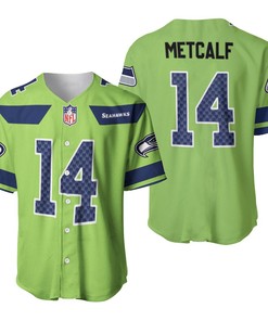 Seattle Seahawks Dk Metcalf #14 Nfl American Football Green Color Rush Legend 3d Designed Allover Gift For Seahawks Fans Baseball Jersey