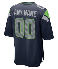 Seattle Seahawks Game Custom 00 Player Jersey - Navy