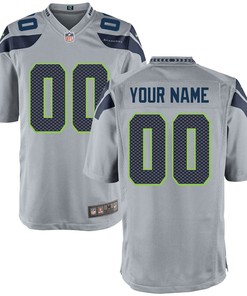 Seattle Seahawks Game Custom Jersey - Gray Custom Jerseys Nfl