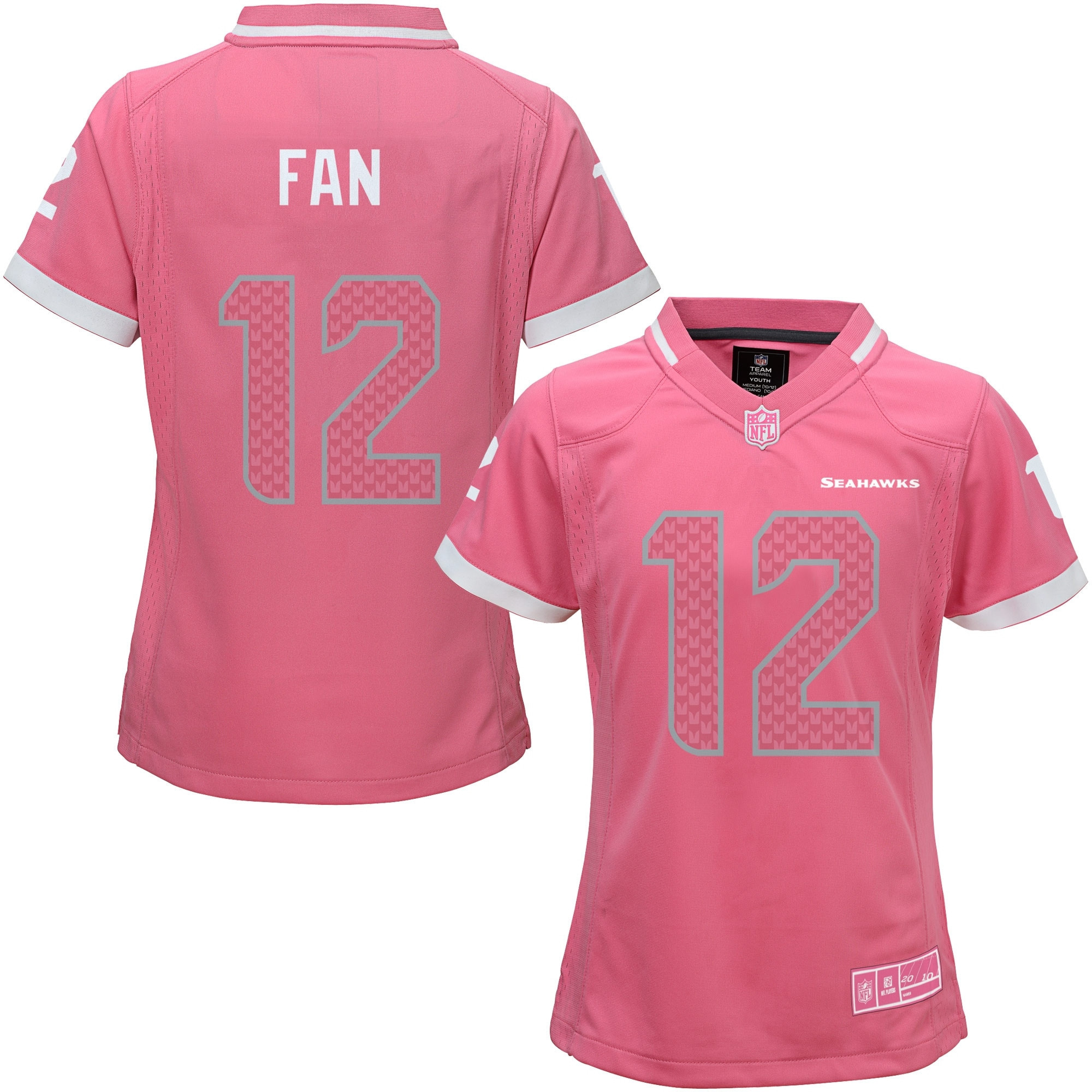 Seattle Seahawks Girls Bubble Gum Jersey - Pink Nfl