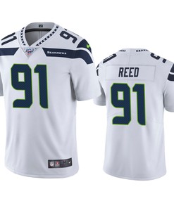 Seattle Seahawks Jarran Reed White 100th Season Vapor Limited Jersey