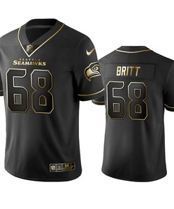 Seattle Seahawks Justin Britt Black Golden Edition 2019 Vapor Untouchable Limited Jersey - Mens