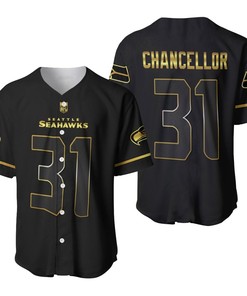 Seattle Seahawks Kam Chancellor #31 Nfl American Football Team Black Golden Brandedition 3d Designed Allover Gift For Seattle Fans Baseball Jersey