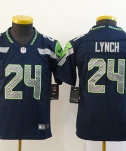 Seattle Seahawks Marshawn Lynch #24 Nfl 2020 Navy Jersey
