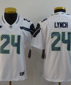 Seattle Seahawks Marshawn Lynch #24 Nfl 2020 White Womens Jersey
