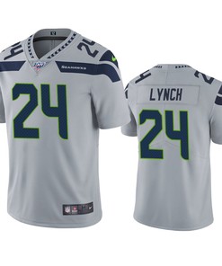 Seattle Seahawks Marshawn Lynch Gray 100th Season Vapor Limited Jersey