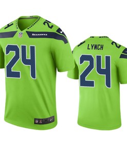 Seattle Seahawks Marshawn Lynch Green Color Rush Legend Jersey