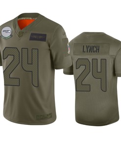 Seattle Seahawks Marshawn Lynch Olive 2019 Salute To Service Limited Jersey