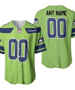 Seattle Seahawks Nfl American Football Green Color Rush Legend 3d Designed Allover Custom Gift For Seahawks Fans Baseball Jersey