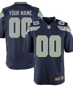 Seattle Seahawks Nike Custom Game Jersey - College Navy