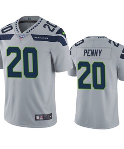 Seattle Seahawks Rashaad Penny Gray 100th Season Vapor Limited Jersey