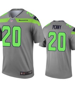 Seattle Seahawks Rashaad Penny Gray Inverted Legend Jersey