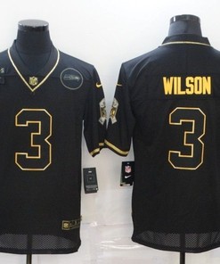 Seattle Seahawks Russell Wilson #3 Nfl 2020 Black Jersey