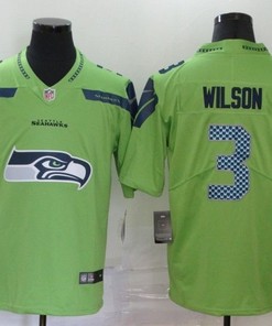 Seattle Seahawks Russell Wilson #3 Nfl 2020 Light Green Jersey
