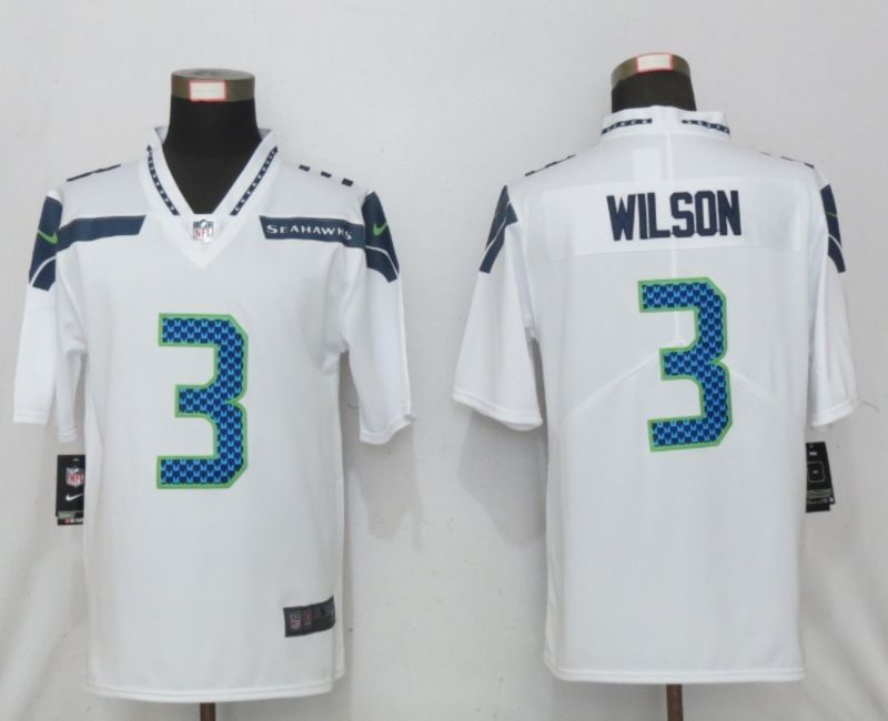 Seattle Seahawks Russell Wilson #3 Nfl 2020 White Jersey