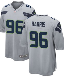 Seattle Seahawks Shelby Harris 96 Alternate Game Jersey - Gray Jersey