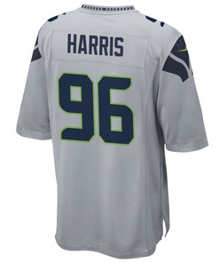 Seattle Seahawks Shelby Harris 96 Alternate Game Jersey - Gray Jersey