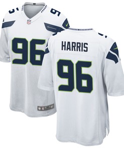 Seattle Seahawks Shelby Harris 96 Game Jersey - White Jersey