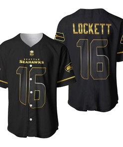 Seattle Seahawks Tyler Lockett #16 Nfl American Football Team Black Golden Brandedition 3d Designed Allover Gift For Seattle Fans Baseball Jersey