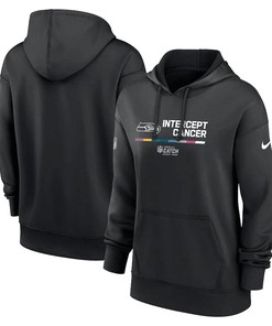 Seattle Seahawks Women's 2022 NFL Crucial Catch Therma Performance Pullover Hoodie - Black