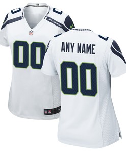 Seattle Seahawks Womens Custom Game Jersey - White Custom Jerseys Nfl