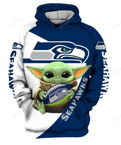 Seattle Seahawks Yoda Baby Yoda 3D Hoodie Zip Hoodie