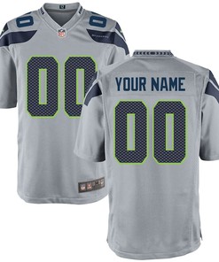 Seattle Seahawks Youth Game Custom 00 Jersey - Gray