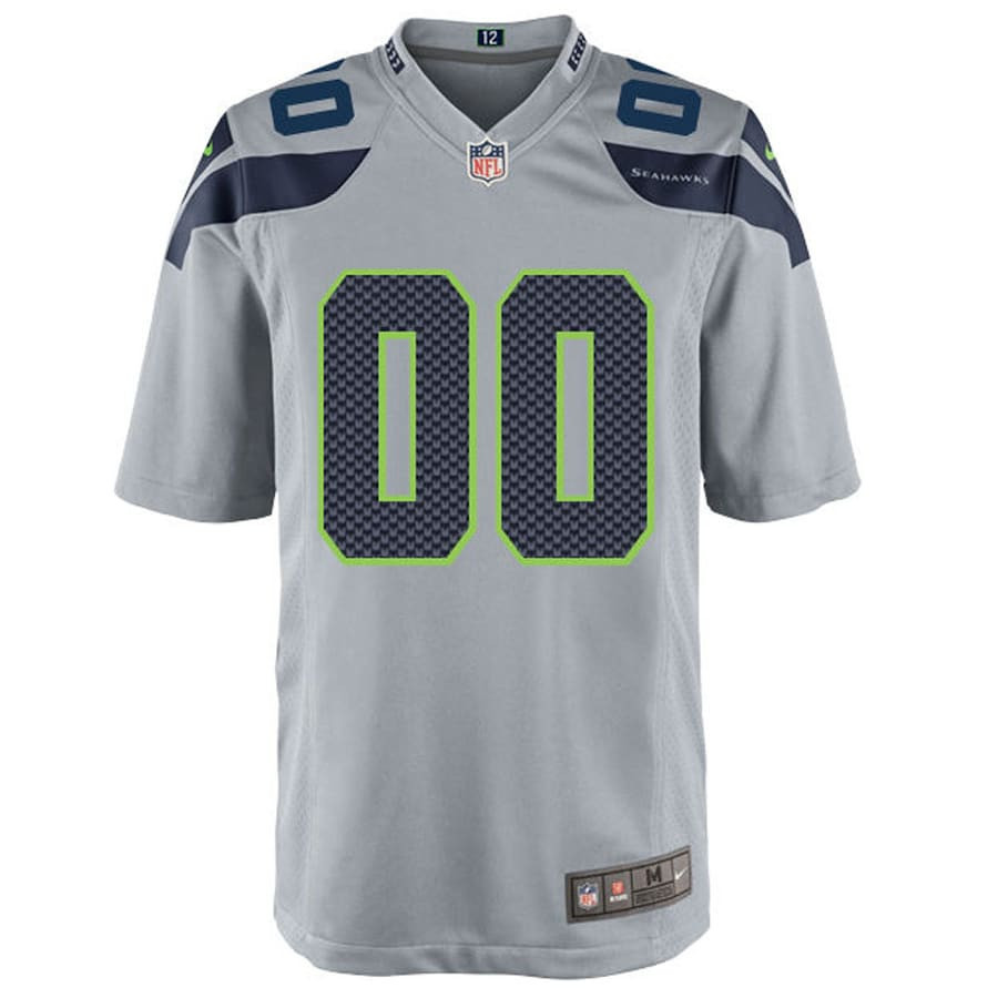 Seattle Seahawks Youth Game Custom 00 Jersey - Gray