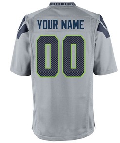 Seattle Seahawks Youth Game Custom 00 Jersey - Gray