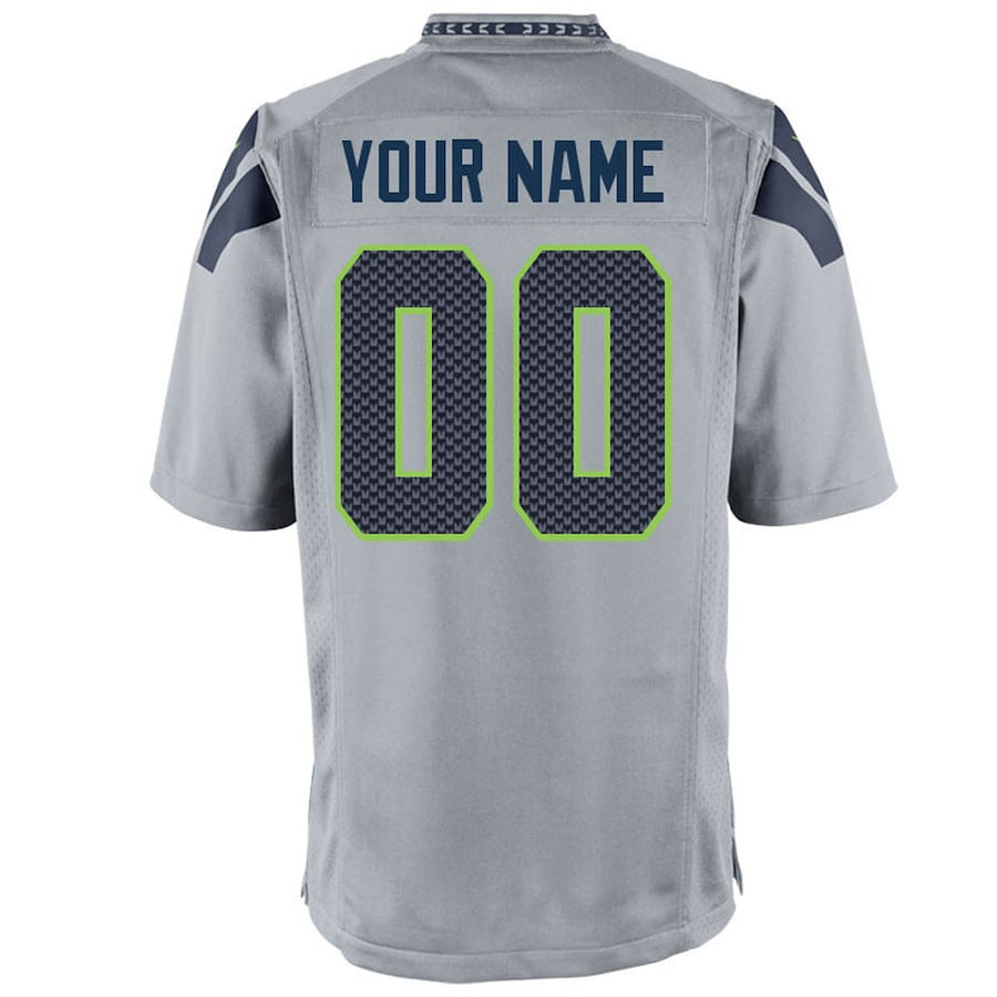 Seattle Seahawks Youth Game Custom 00 Jersey - Gray