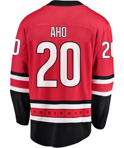 Sebastian Aho 20 Carolina Hurricanes Stanley Cup 2023 Playoffs Patch Home Breakaway Men Jersey - Red