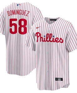 Seranthony Domínguez 58 Philadelphia Phillies Men Jersey - White