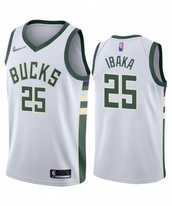 Serge Ibaka 25 2022 Milwaukee Bucks White Association Edition Jersey Diamond Badge