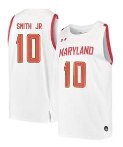 Serrel Smith Jr. 10 Maryland Terrapins Retro Basketball Men Jersey - White