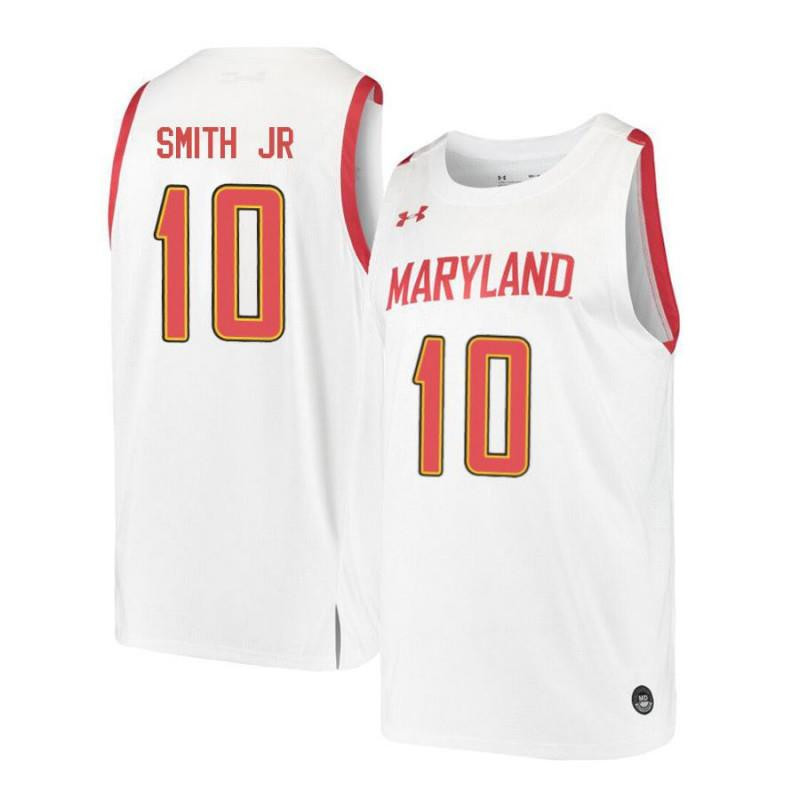 Serrel Smith Jr. 10 Maryland Terrapins Retro Basketball Men Jersey - White