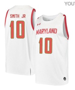 Serrel Smith Jr. 10 Maryland Terrapins Retro Basketball Youth Jersey - White