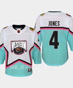 Seth Jones 4 Chicago Blackhawks 2023 All-Star Game Jersey White Equipment