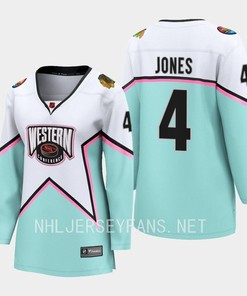 Seth Jones 4 Chicago Blackhawks White 2023 All-Star Western Conference Jersey Women