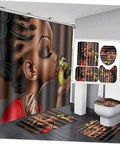 Sexy Afro Black Woman Shower Curtain for an Edgy Bathroom Decor