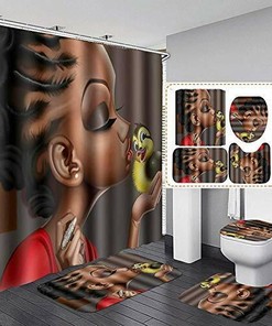 Sexy Afro Black Woman Shower Curtain for an Edgy Bathroom Decor