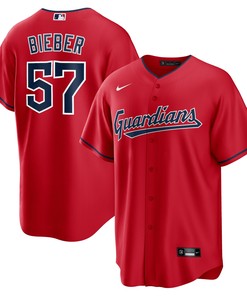 Shane Bieber Cleveland Guardians Alternate Replica Player Jersey - Red Mlb